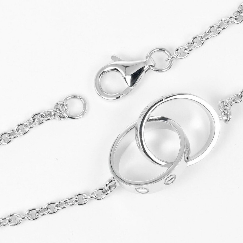 Cartier *Pristine* Interlocking Love Ring White G… - image 3